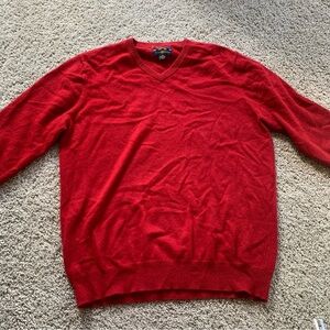 Club Room Men's 100% Cashmere V-Neck Sweater Collage Red Size Medium